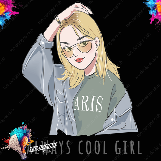 Always cool girl 00001 graphic design