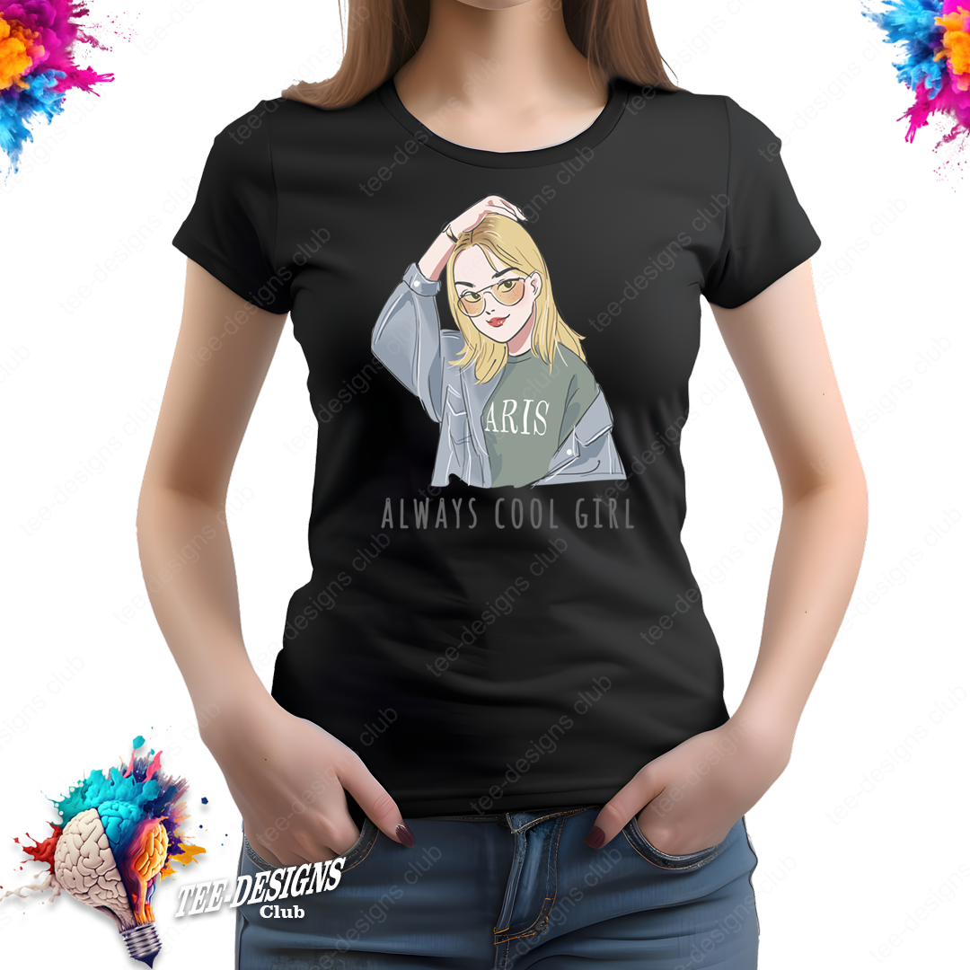 Always cool girl 00001 graphic design