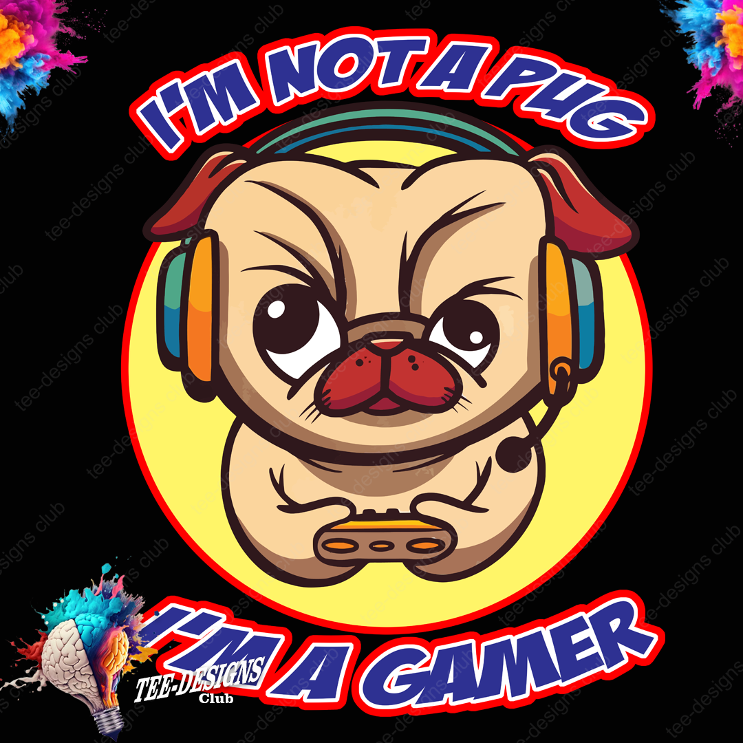 Gamer pug 00001 graphic design