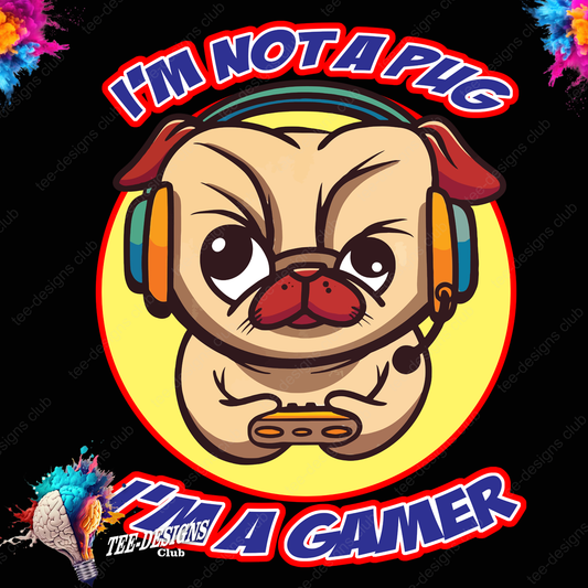 Gamer pug 00001 graphic design