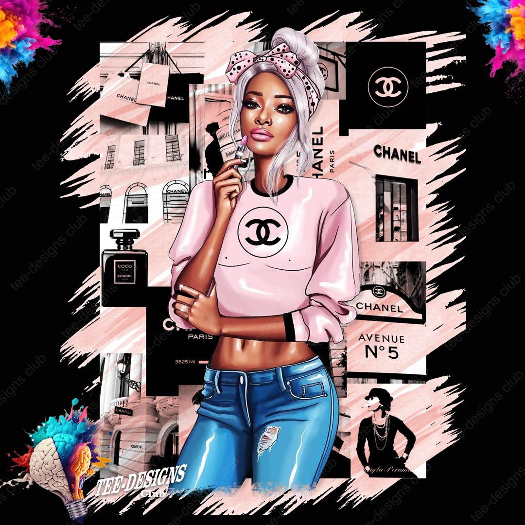 Pink Chanel woman 00001 graphic design