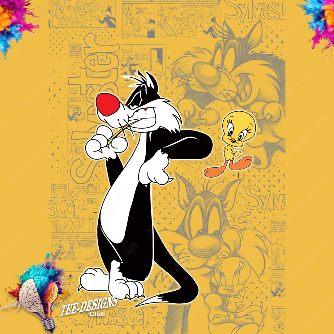 Sylvester and tweety 00001 graphic design